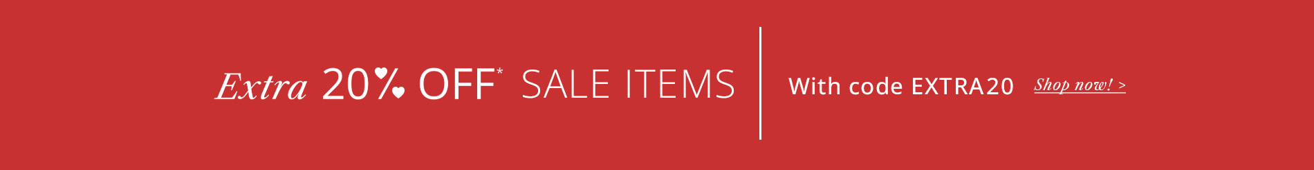 Extra 20% Off Sale Items with code EXTRA20