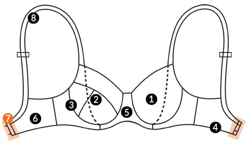 Parts of a bra