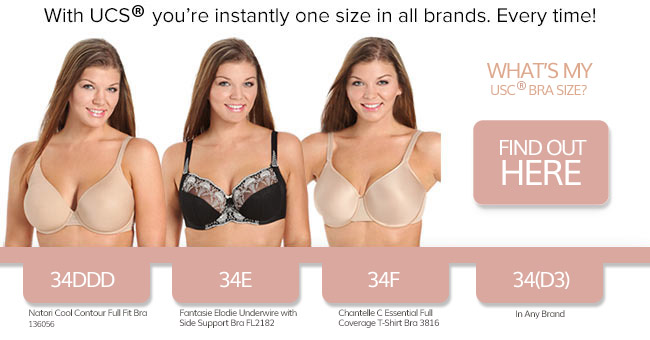 Finding a D+ Bra that Fits , Universal Cup Size UCS , HerRoom